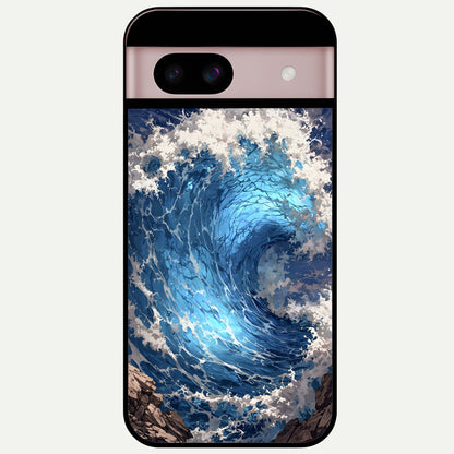  Giant Ocean Wave Glass Case For Google Pixel 8 back cover – full design glossy printed glass finish