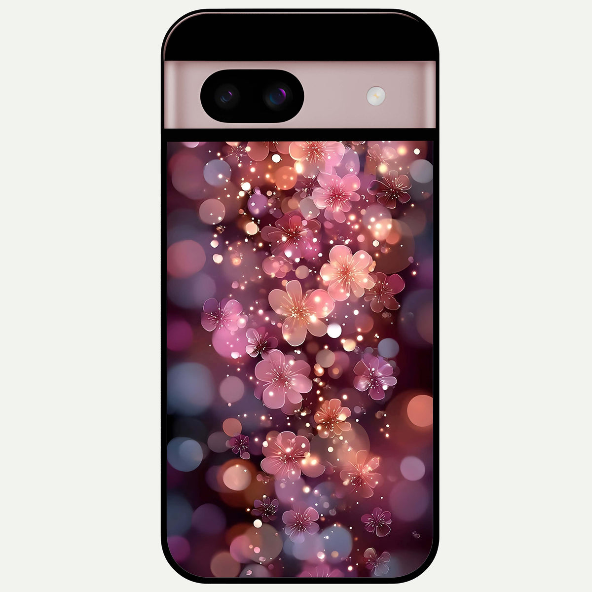  Glowing Petal Bliss Glass Case For Google Pixel 8 back cover – full design glossy printed glass finish
