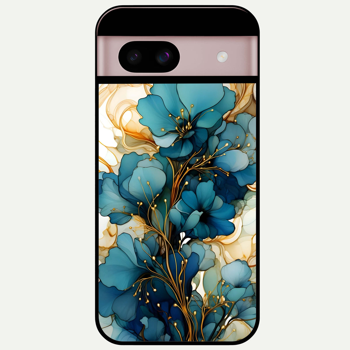  Golden Bloom Symphony Glass Case For Google Pixel 8 back cover – full design glossy printed glass finish