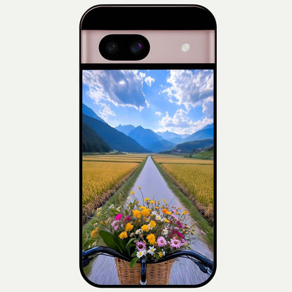  Golden Field Journey Glass Case For Google Pixel 8 back cover – full design glossy printed glass finish