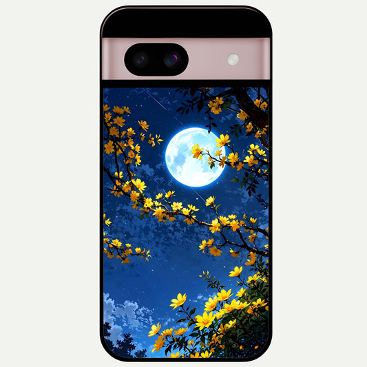  Golden Night Glow Glass Case For Google Pixel 8 back cover – full design glossy printed glass finish
