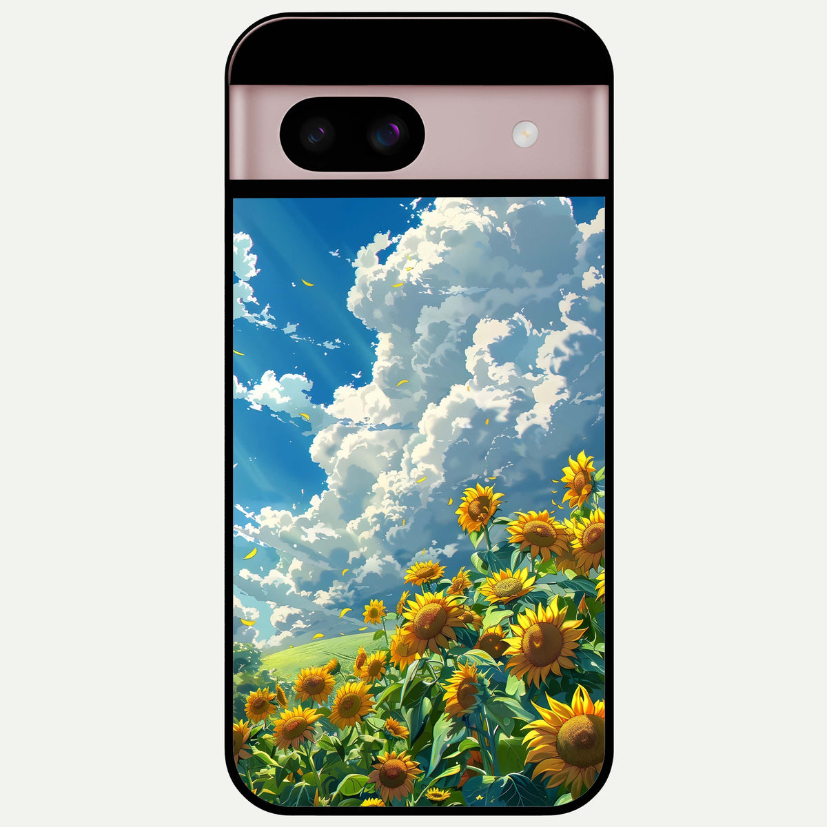  Golden Sun Glory Glass Case For Google Pixel 8 back cover – full design glossy printed glass finish