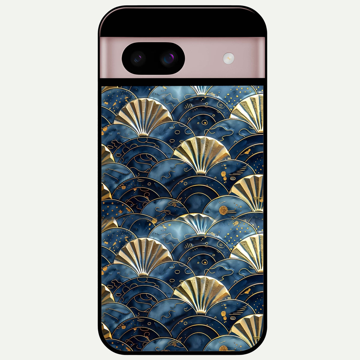  Golden Wave Luxe Glass Case For Google Pixel 8 back cover – full design glossy printed glass finish
