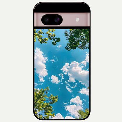  Green Moon Energy Glass Case For Google Pixel 8 back cover – full design glossy printed glass finish