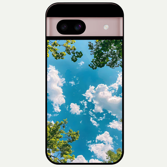  Green Moon Energy Glass Case For Google Pixel 8 back cover – full design glossy printed glass finish