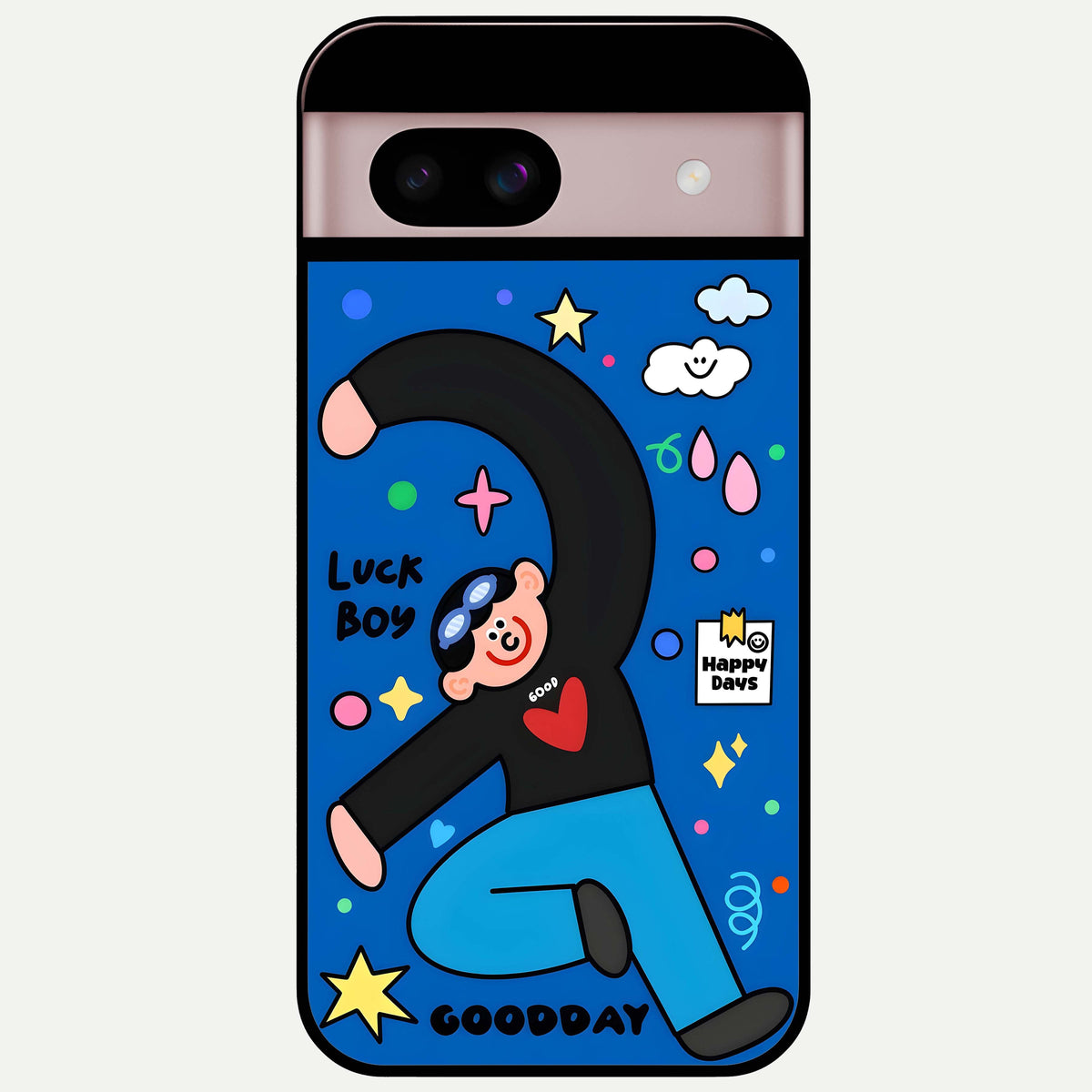  Happy Luck Vibe Glass Case For Google Pixel 8 back cover – full design glossy printed glass finish