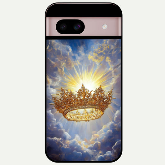  Heavenly Crown Light Glass Case For Google Pixel 8 back cover – full design glossy printed glass finish