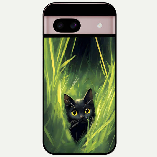  Hidden Cat Whisper Glass Case For Google Pixel 8 back cover – full design glossy printed glass finish