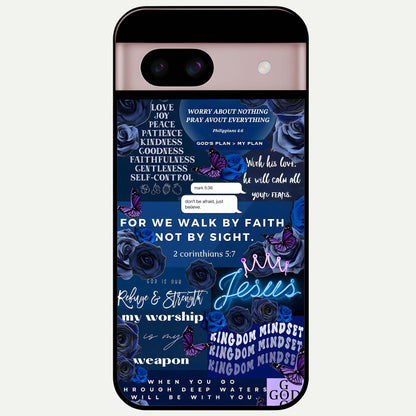  Kingdom Faith Glow Glass Case For Google Pixel 8 back cover – full design glossy printed glass finish