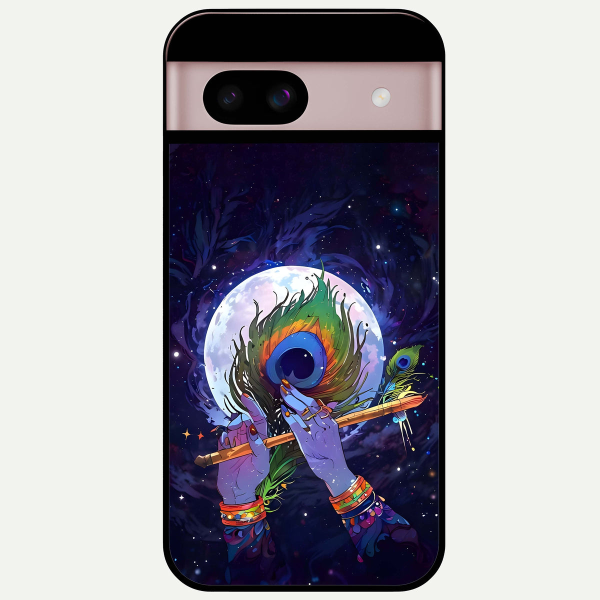  Krishna Hands Art Glass Case For Google Pixel 8 back cover – full design glossy printed glass finish