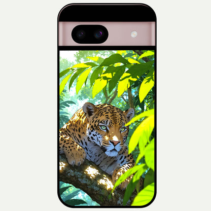  Leopard in Jungle Glass Case For Google Pixel 8 back cover – full design glossy printed glass finish