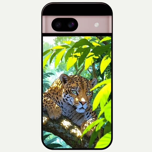  Leopard in Jungle Glass Case For Google Pixel 8 back cover – full design glossy printed glass finish