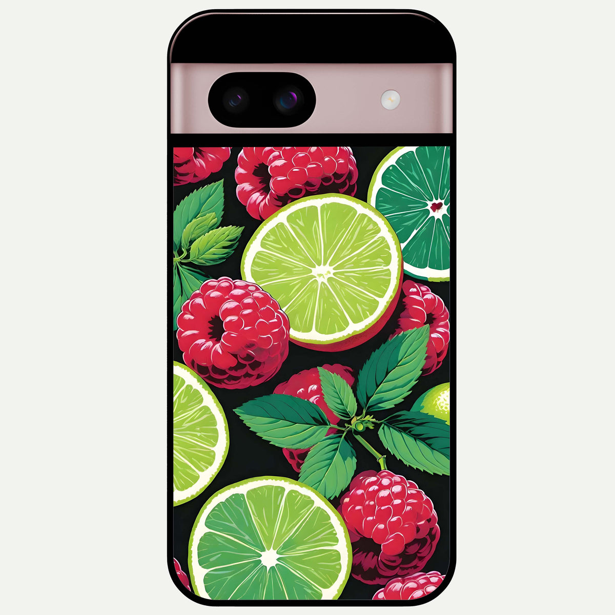  Lime and Raspberry Pattern Glass Case For Google Pixel 8 back cover – full design glossy printed glass finish