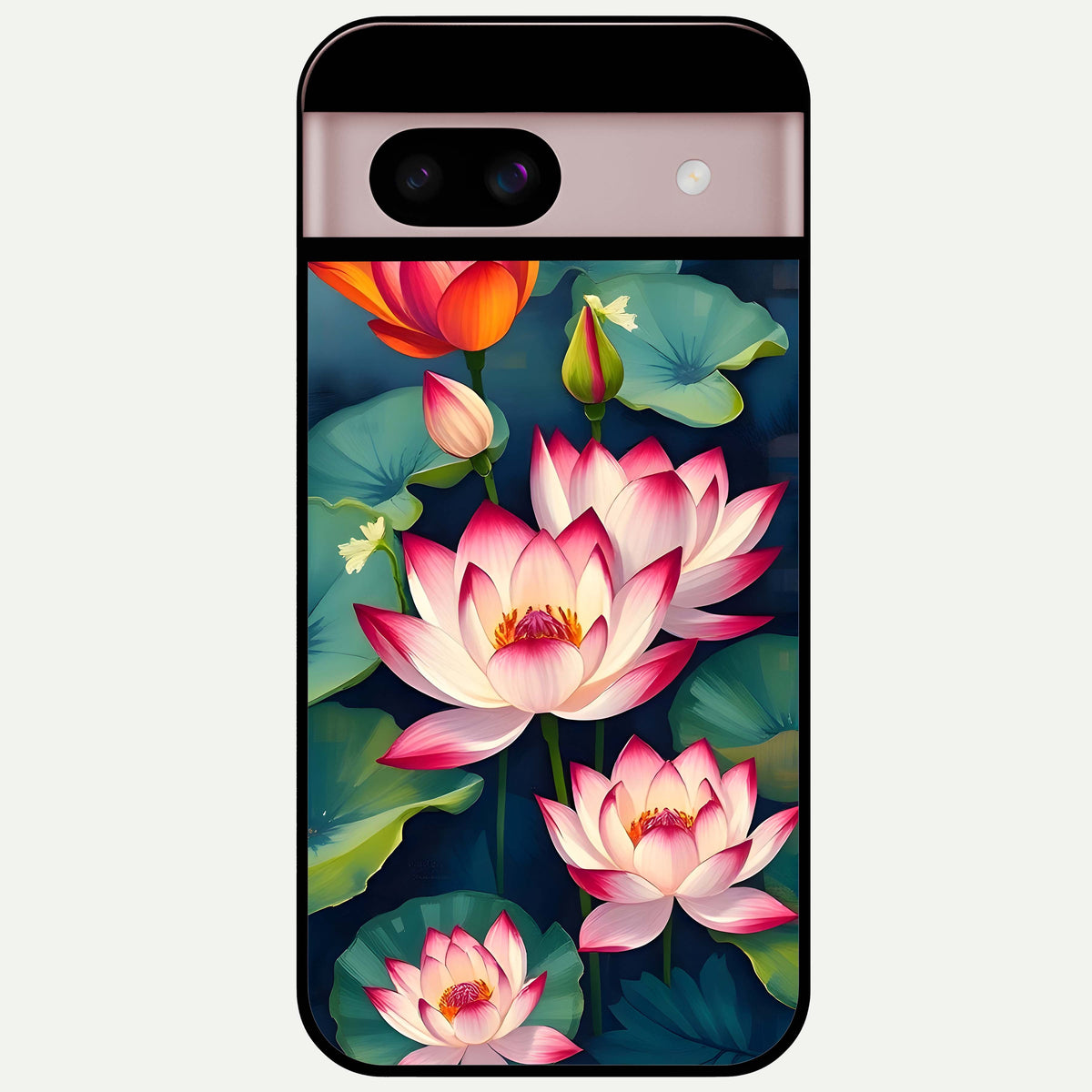  Lotus Dream Serenity Glass Case For Google Pixel 8 back cover – full design glossy printed glass finish