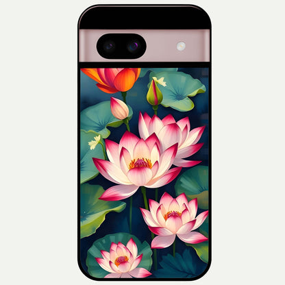  Lotus Dream Serenity Glass Case For Google Pixel 8 back cover – full design glossy printed glass finish