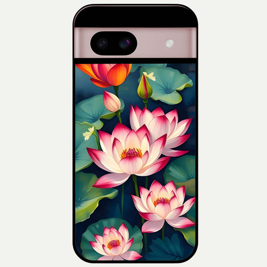  Lotus Dream Serenity Glass Case For Google Pixel 8 back cover – full design glossy printed glass finish