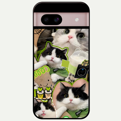  Matcha Cats Mood Glass Case For Google Pixel 8 back cover – full design glossy printed glass finish