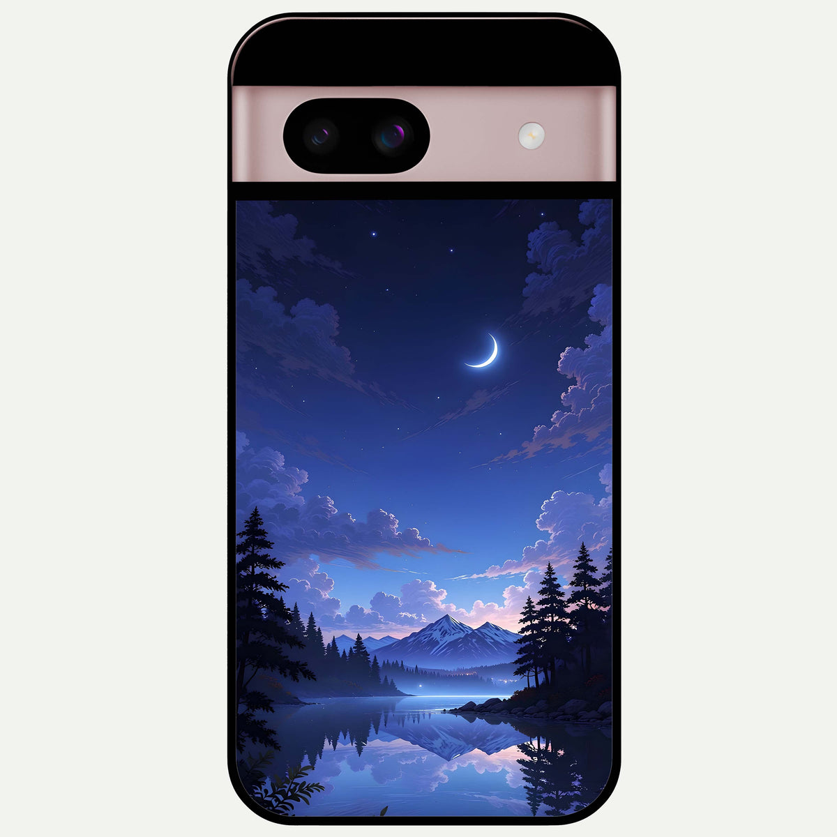  Midnight Lake Peace Glass Case For Google Pixel 8 back cover – full design glossy printed glass finish