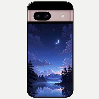  Midnight Lake Peace Glass Case For Google Pixel 8 back cover – full design glossy printed glass finish