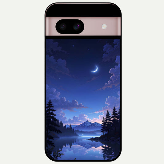  Midnight Lake Peace Glass Case For Google Pixel 8 back cover – full design glossy printed glass finish