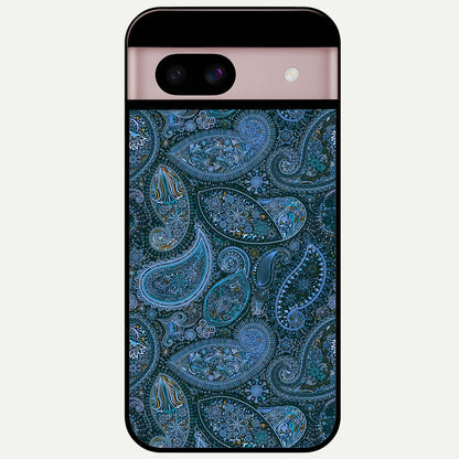  Midnight Paisley Glow Glass Case For Google Pixel 8 back cover – full design glossy printed glass finish