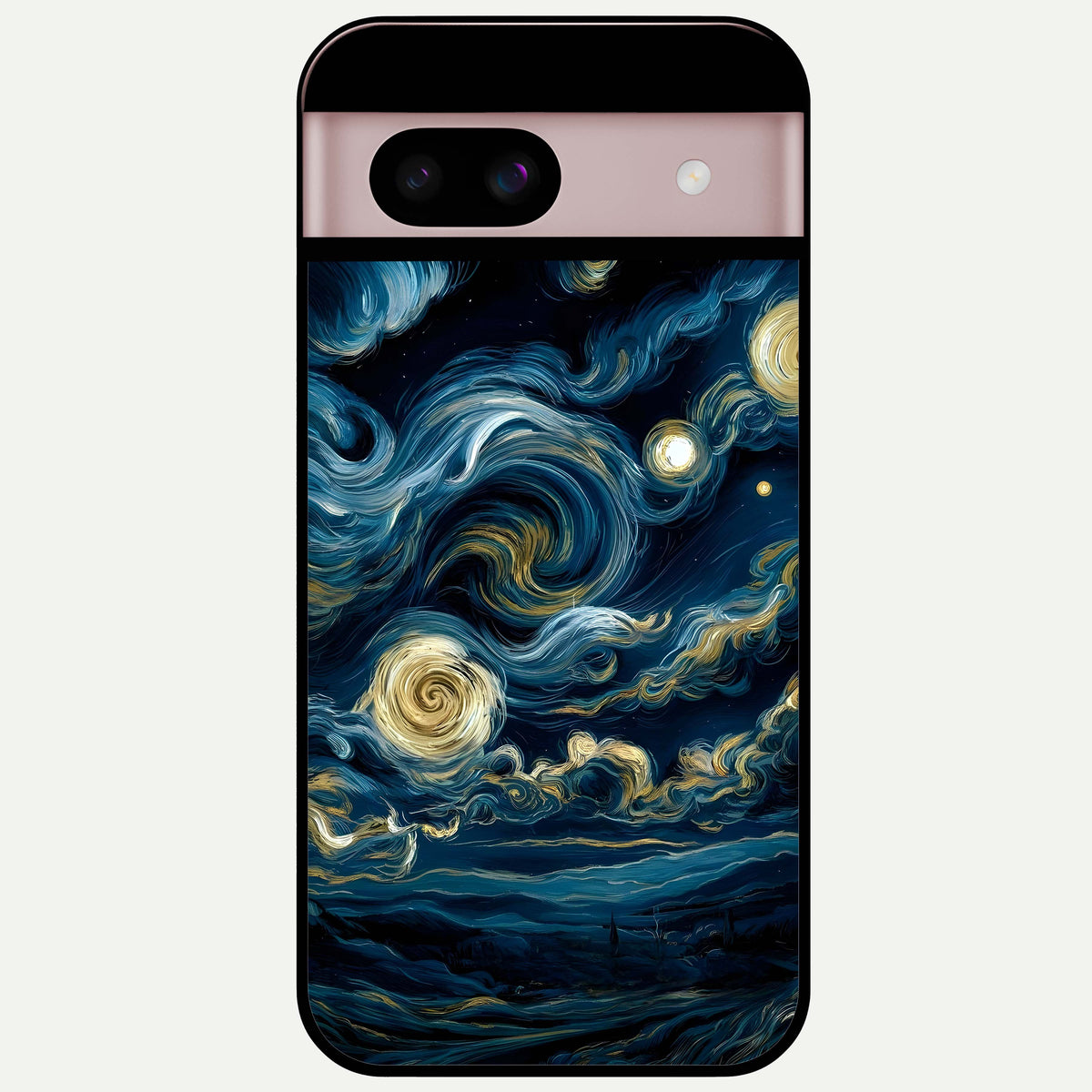  Midnight Sky Whirl Glass Case For Google Pixel 8 back cover – full design glossy printed glass finish