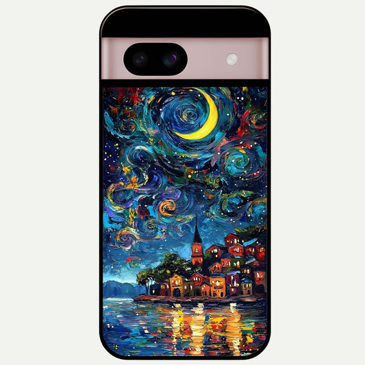  Moonlight Harbor Glow Glass Case For Google Pixel 8 back cover – full design glossy printed glass finish