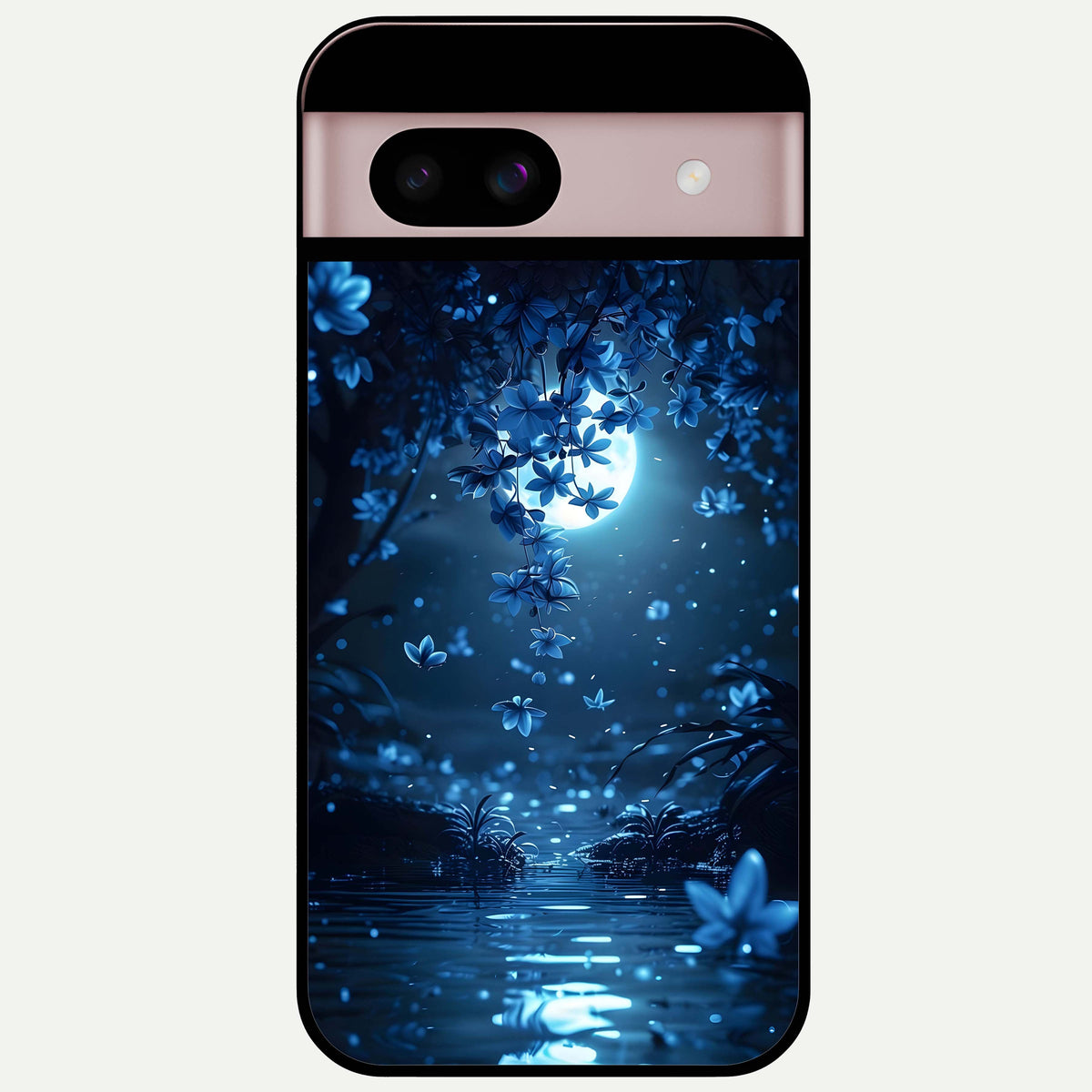  Moonlight Petal Dream Glass Case For Google Pixel 8 back cover – full design glossy printed glass finish