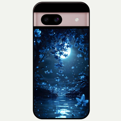  Moonlight Petal Dream Glass Case For Google Pixel 8 back cover – full design glossy printed glass finish