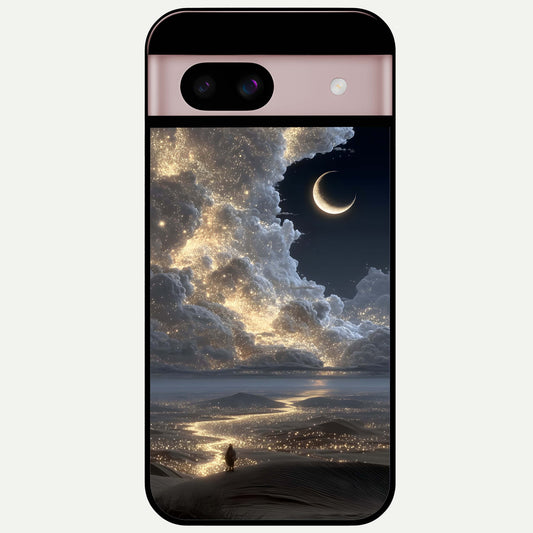  Moonlight Spark Path Glass Case For Google Pixel 8 back cover – full design glossy printed glass finish