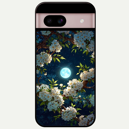  Moonlit Blossom Dream Glass Case For Google Pixel 8 back cover – full design glossy printed glass finish