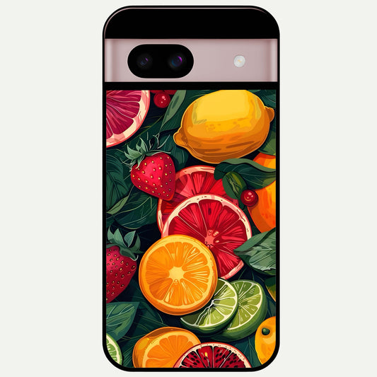  Multiple Fruits Glass Case For Google Pixel 8 back cover – full design glossy printed glass finish