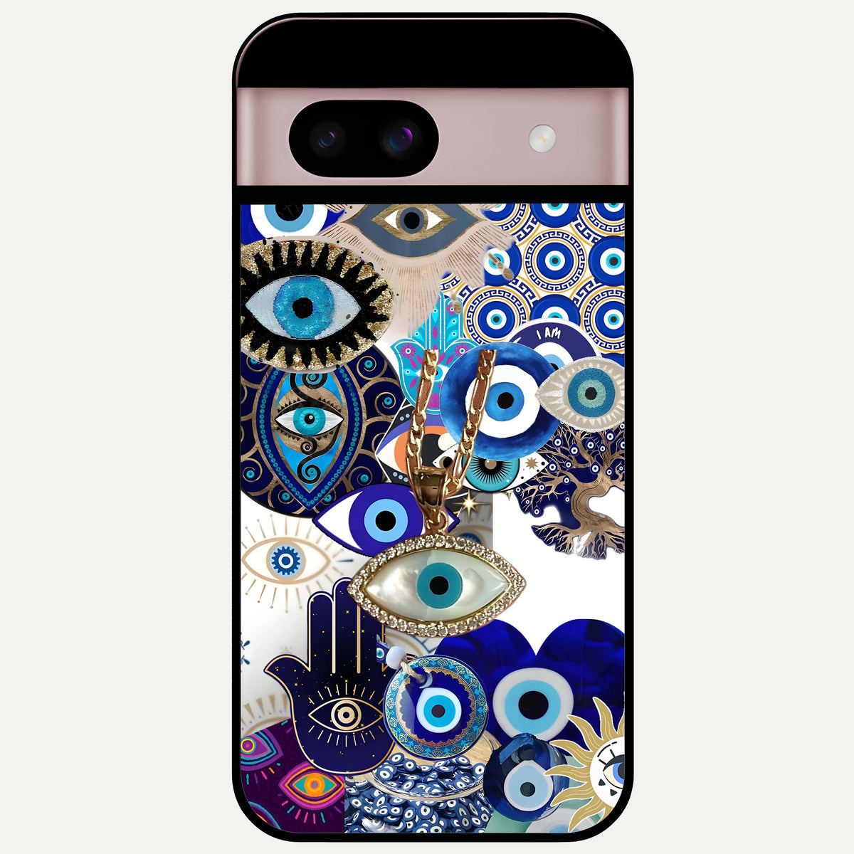  Mystic Charm Eye Glass Case For Google Pixel 8 back cover – full design glossy printed glass finish