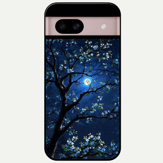  Mystic Floral Night Glass Case For Google Pixel 8 back cover – full design glossy printed glass finish