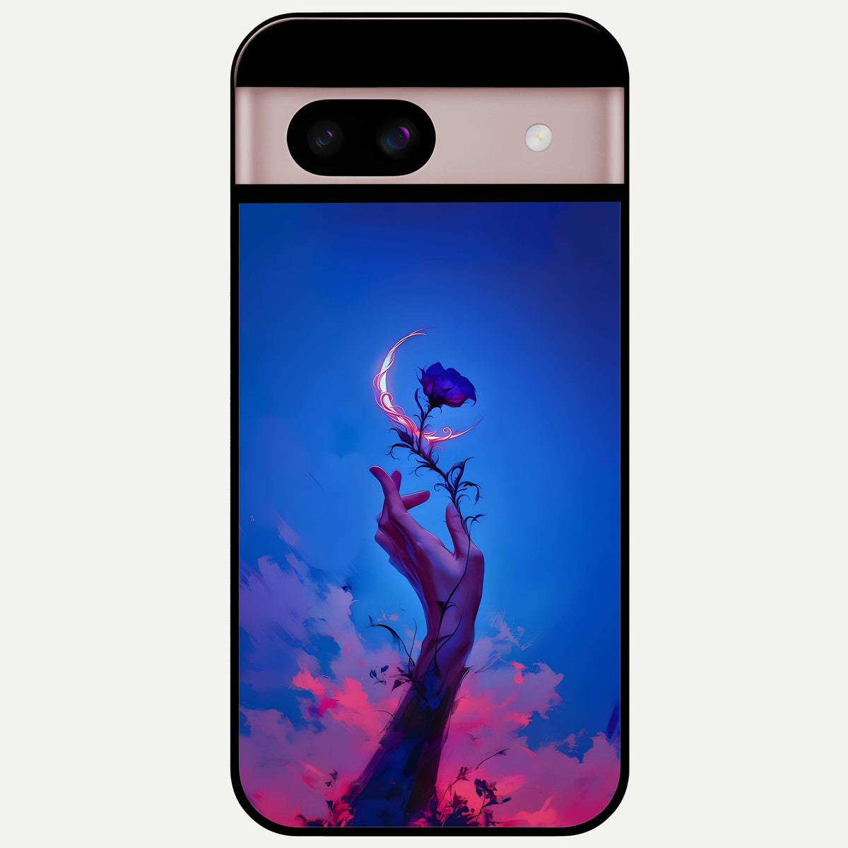  Mystic Hand Glass Case For Google Pixel 8 back cover – full design glossy printed glass finish