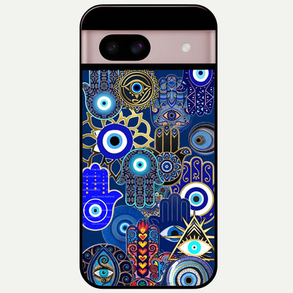  Mystic Palm Guard Glass Case For Google Pixel 8 back cover – full design glossy printed glass finish