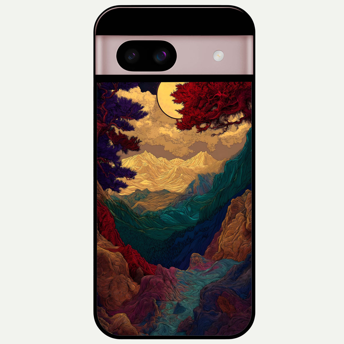  Mystic Valley Light Glass Case For Google Pixel 8 back cover – full design glossy printed glass finish