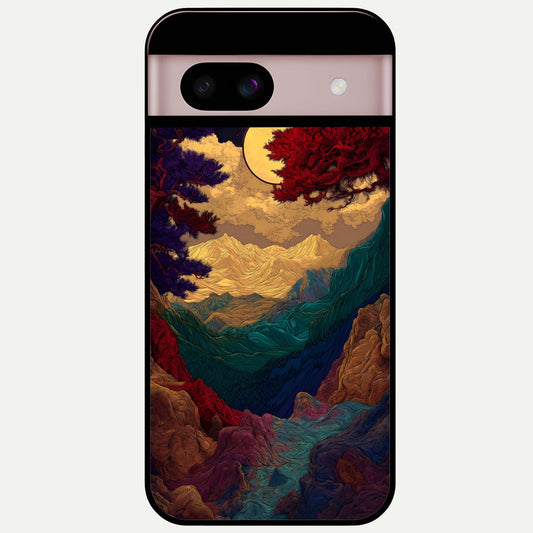  Mystic Valley Light Glass Case For Google Pixel 8 back cover – full design glossy printed glass finish