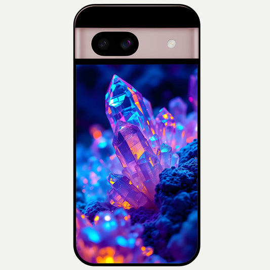  Neon Aura Shards Glass Case For Google Pixel 8 back cover – full design glossy printed glass finish