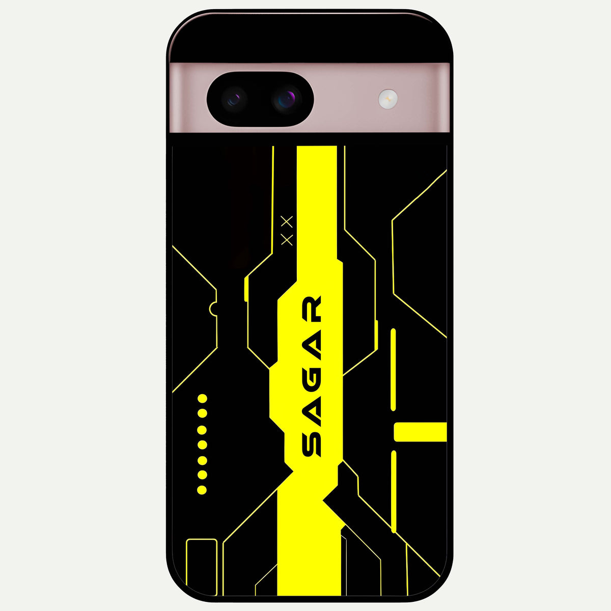  Neon CYBERPUNK Custom Name Glass Case For Google Pixel 8 back cover – full design glossy printed glass finish