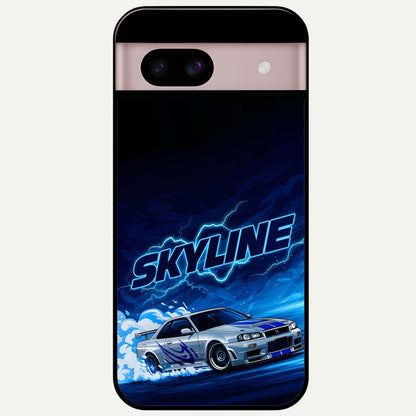  Neon Drift Beast Glass Case For Google Pixel 8 back cover – full design glossy printed glass finish