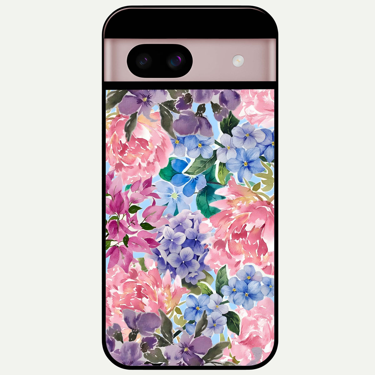  Pastel Floral Mix Glass Case For Google Pixel 8 back cover – full design glossy printed glass finish