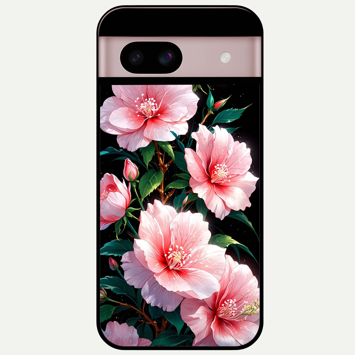  Peach Flower Glass Case For Google Pixel 8 back cover – full design glossy printed glass finish