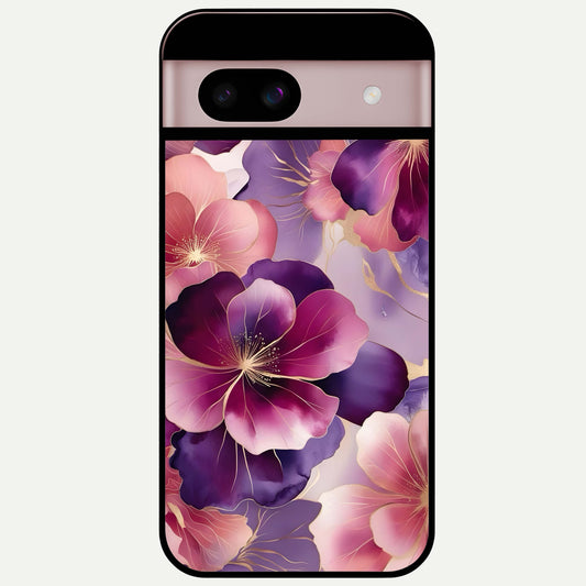  Pink Bouquet Florals Glass Case For Google Pixel 8 back cover – full design glossy printed glass finish