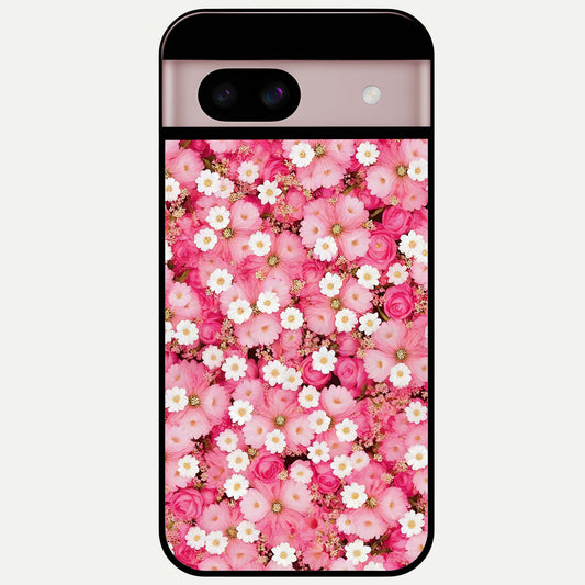  Pink Daisy Bliss Glass Case For Google Pixel 8 back cover – full design glossy printed glass finish
