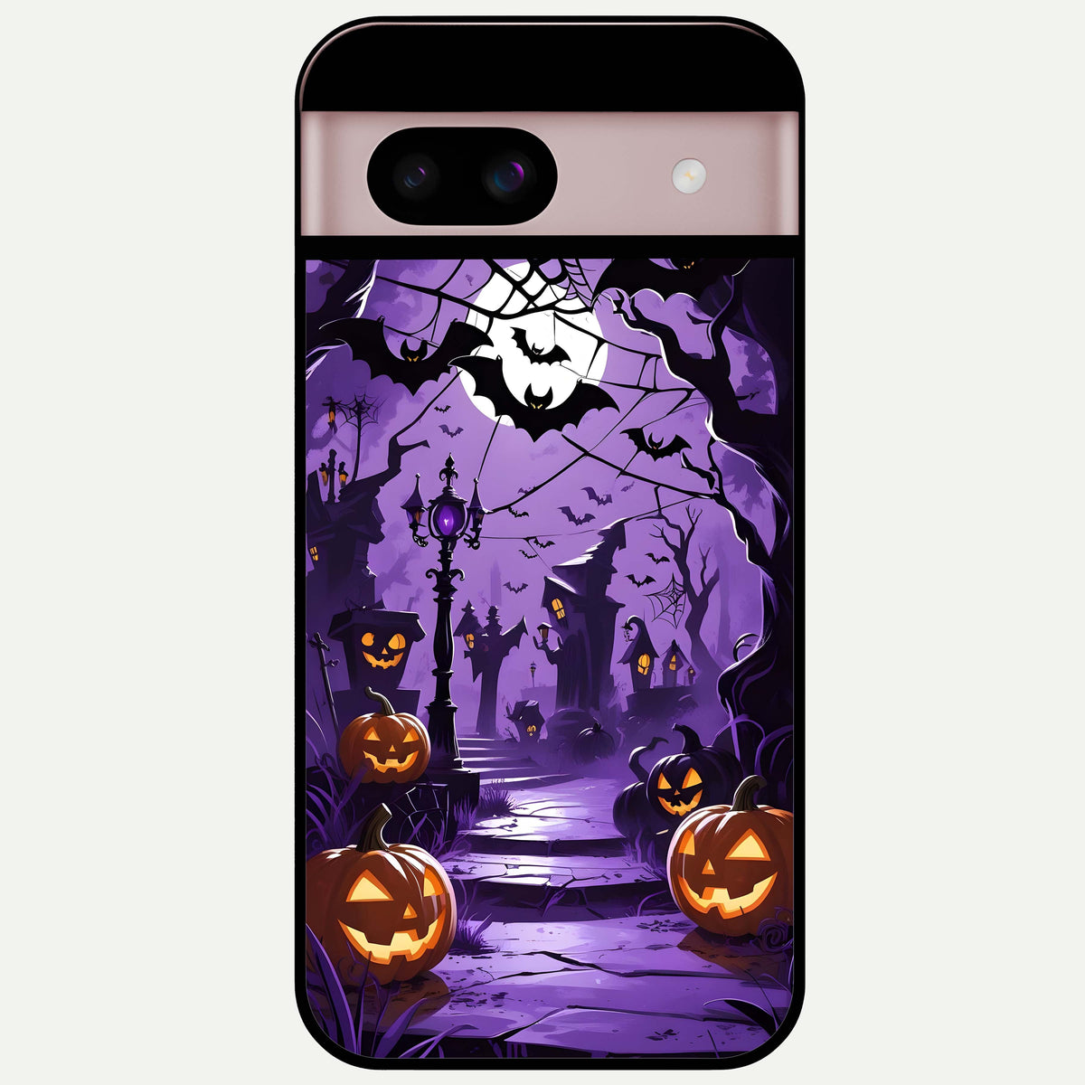  Pumpkin Patch Halloween Glass Case For Google Pixel 8 back cover – full design glossy printed glass finish