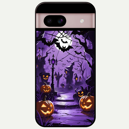  Pumpkin Patch Halloween Glass Case For Google Pixel 8 back cover – full design glossy printed glass finish