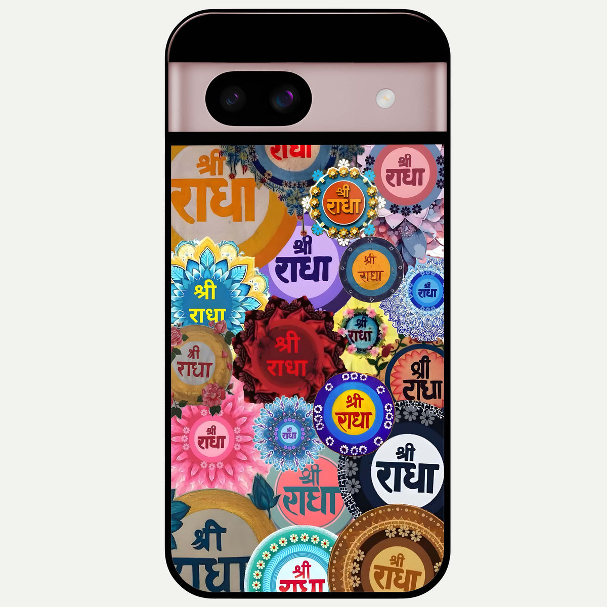  Radha Divine Bloom Glass Case For Google Pixel 8 back cover – full design glossy printed glass finish