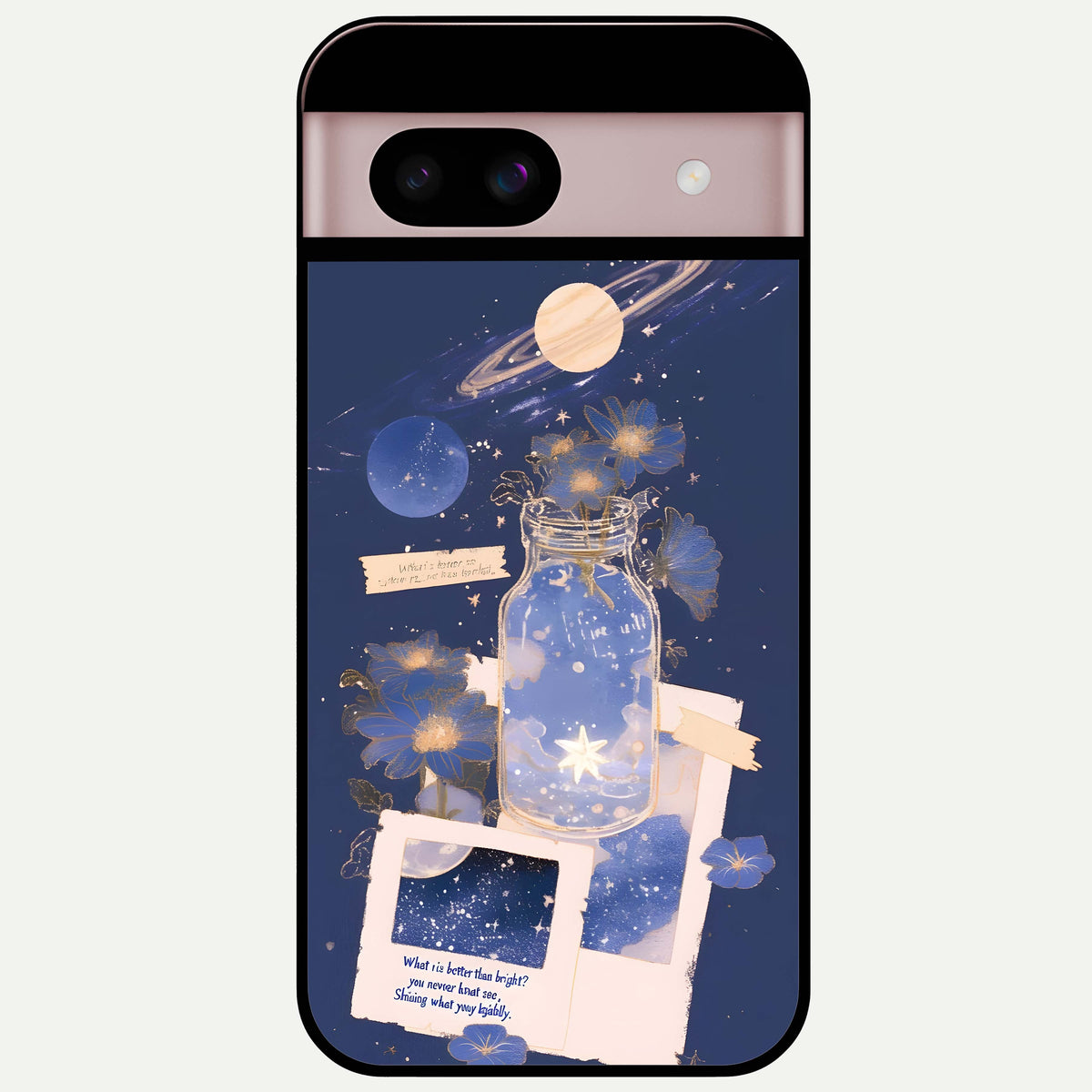  Starlit Cosmic Jar Glass Case For Google Pixel 8 back cover – full design glossy printed glass finish