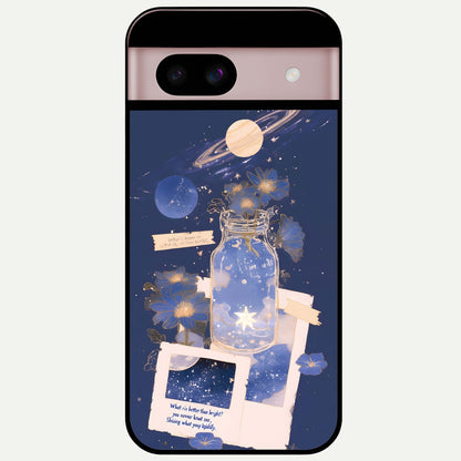  Starlit Cosmic Jar Glass Case For Google Pixel 8 back cover – full design glossy printed glass finish